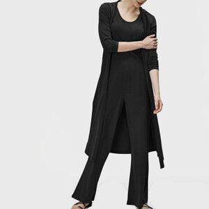 eShakti Zapelle Cotton Jersey Wide-leg Jumpsuit and Hoodie Duster Sz S (4)